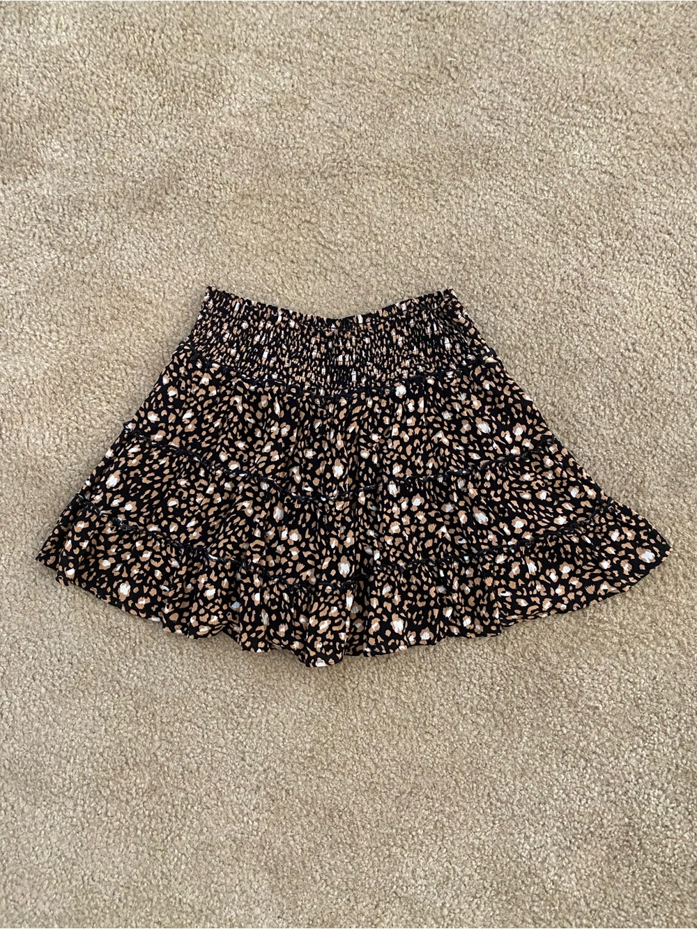 Pink Lily Tiered Animal Print Smocked Skort Size XXL